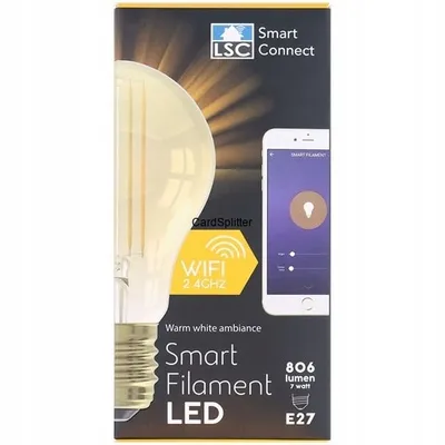 SMART ŻARÓWKA żarnikowa filament 806lm 7W E27 WIFI