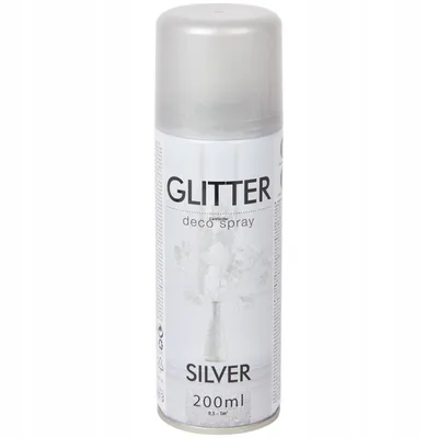 Brokat w sprayu SILVER lakier szybkoschnący 200 ml