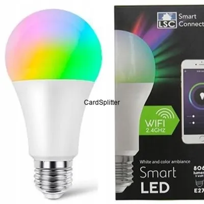 SMART ŻARÓWKA WIFI LED RGB 9W E27 806 lumen 2,4GHz