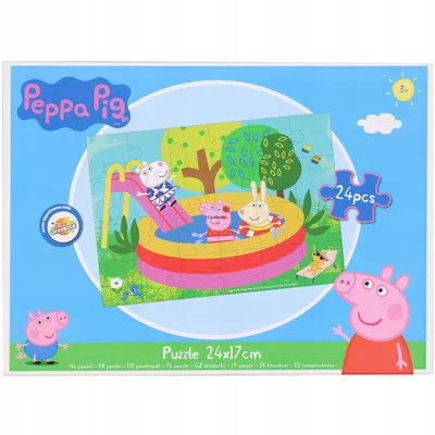 PUZZLE 24 SZT PEPA PIG 24 X 17 CM ZABAWA W BASENIE