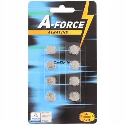 NOWE baterie guzikowe AG13 A-FORCE alkaliczne 8szt