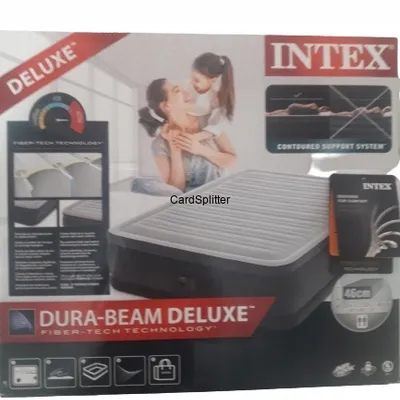 Materac dmuchany z wbudowaną pompką INTEX DELUXE