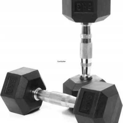 HANTLE DUMBBELL CIĘŻARKI 2 x 5 kg POWLEKANE GUMĄ