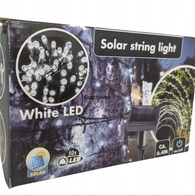 LAMPKI SOLARNE 50 LED 6,4M ZEWNĘTRZNE OGRÓD BALKON