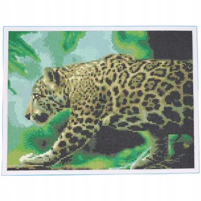 Mozaika wyszywanie HAFT DIAMENTOWY 30x40cm LEOPARD