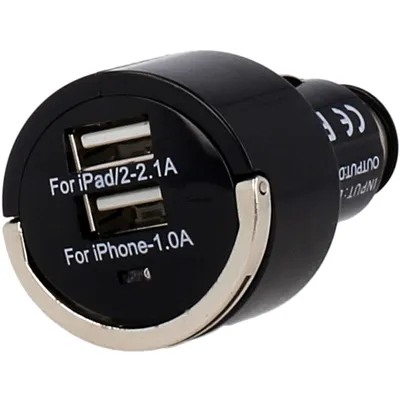 Uniwersalna ładowarka samochodowa 2 x USB 2.1A 1A czarna