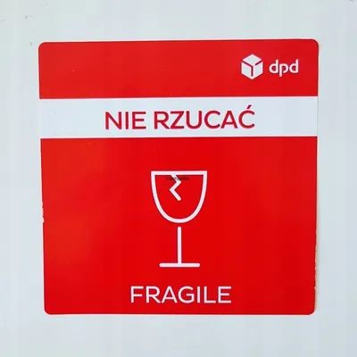 NAKLEJKI OSTRZEGAWCZE NIE RZUCAĆ UWAGA SZKŁO